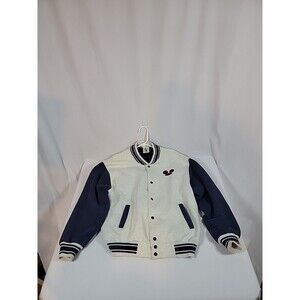 Vintage 90s Disney Mens Large Spell Out Mickey Mouse Button Varsity Jacket